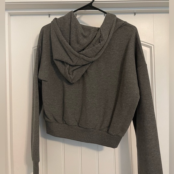 Grey cropped hoodie - Picture 4 of 4